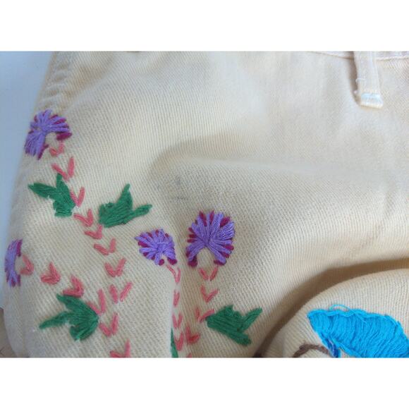 Vintage Love N Stuff Embroidered Low Rise Bell Bottom Jeans Mushrooms Read - Picture 9 of 13